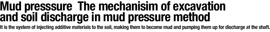 Mud presssure The mechanisim of excavation and soil discharege in mud pressure method